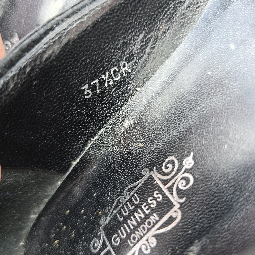 Lulu Guinness Womens Black Suede Embroidered Ballet Flats Size 37, 37.5 *read* - Picture 6 of 8